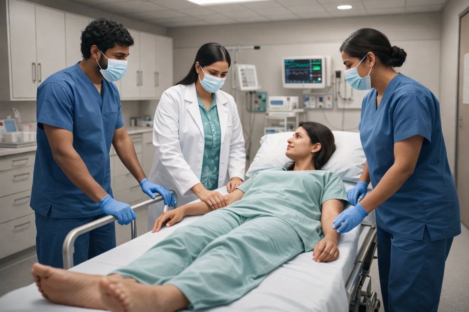 Corporate emergency care infrastructure with calm and prepared response environment