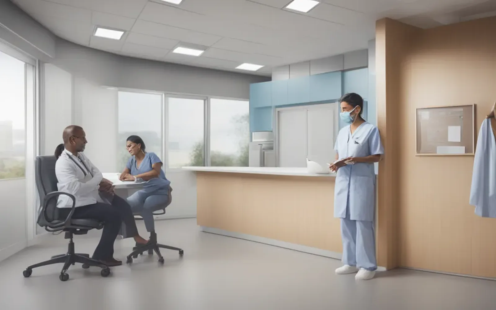 Indian-origin doctor in a professional clinical setting for onsite corporate healthcare